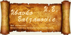 Ubavko Balzamović vizit kartica